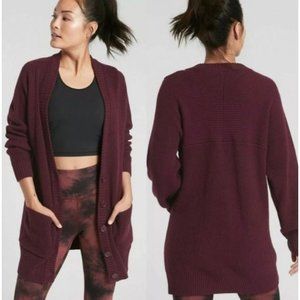 Athleta West End Oversized Cardigan in Antique Burgundy